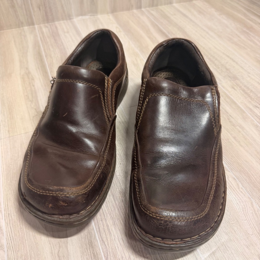 Born Mens H42423 Brown Leather Slip On Loafers Size 11M Casual Comfort Shoes
